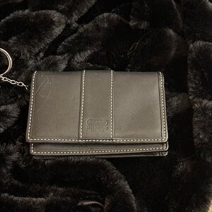 Coach Black Leather Wallet with Keychain